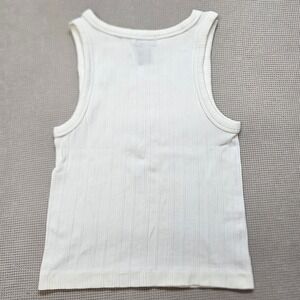 Justify Womens Ribbed Tank Top White Scoop Neck Sleeveless Stretch Large‎